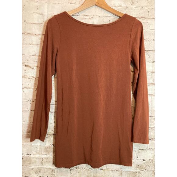 STORQ Maternity Top Womens 3 Small Camel Brown Modal Stretch Pullover Loungewear - Picture 10 of 12